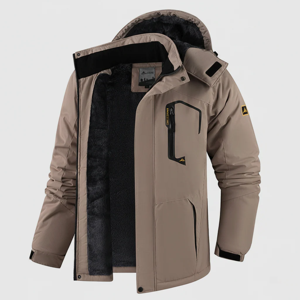 Men's Jacket – Waterproof – Regular Fit – Hooded – Windproof – Thermal Lining – Zipper Closure - Image 5