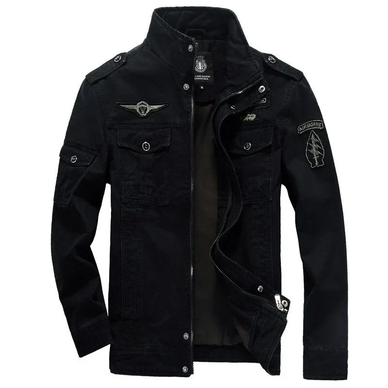 Men's Jacket – Windproof Water-Repellent – Structured Fit – Stand-Up Collar – Utility Pockets - Image 2