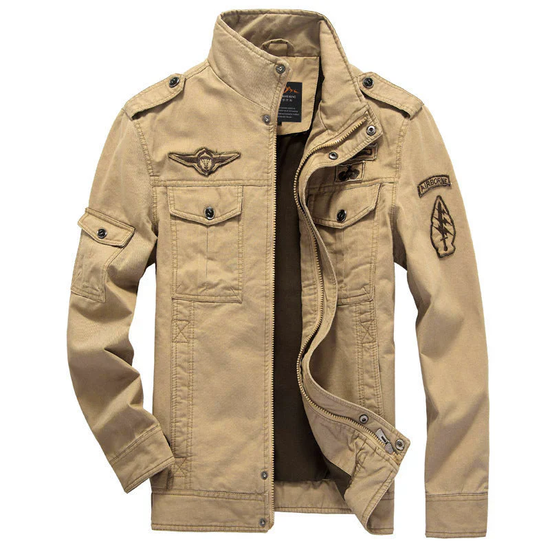 Men's Jacket – Windproof Water-Repellent – Structured Fit – Stand-Up Collar – Utility Pockets - Image 3