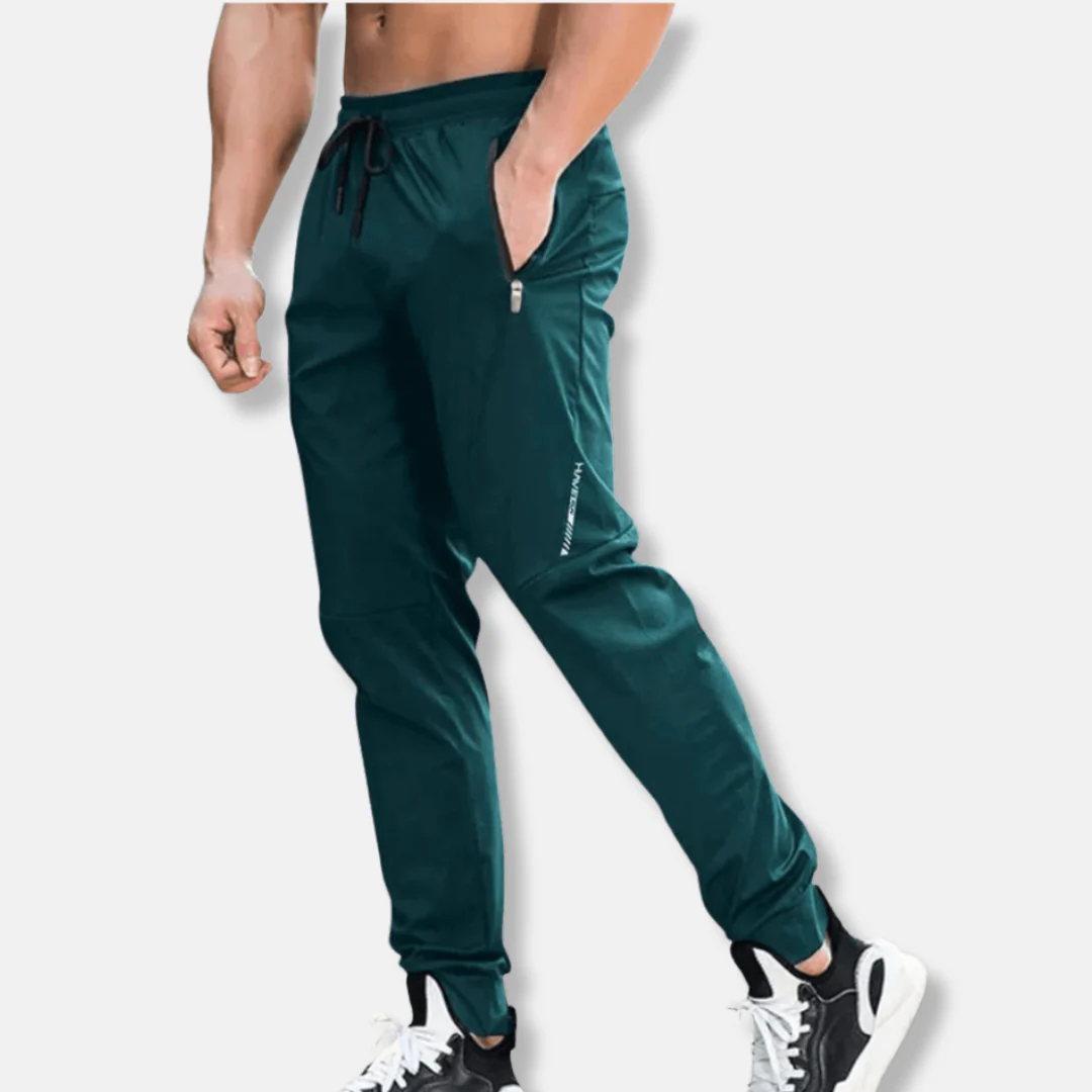 Men's Jogging Pants – Slim Fit – Tapered Leg – Lightweight – Zipper Pockets – Drawstring - Image 4