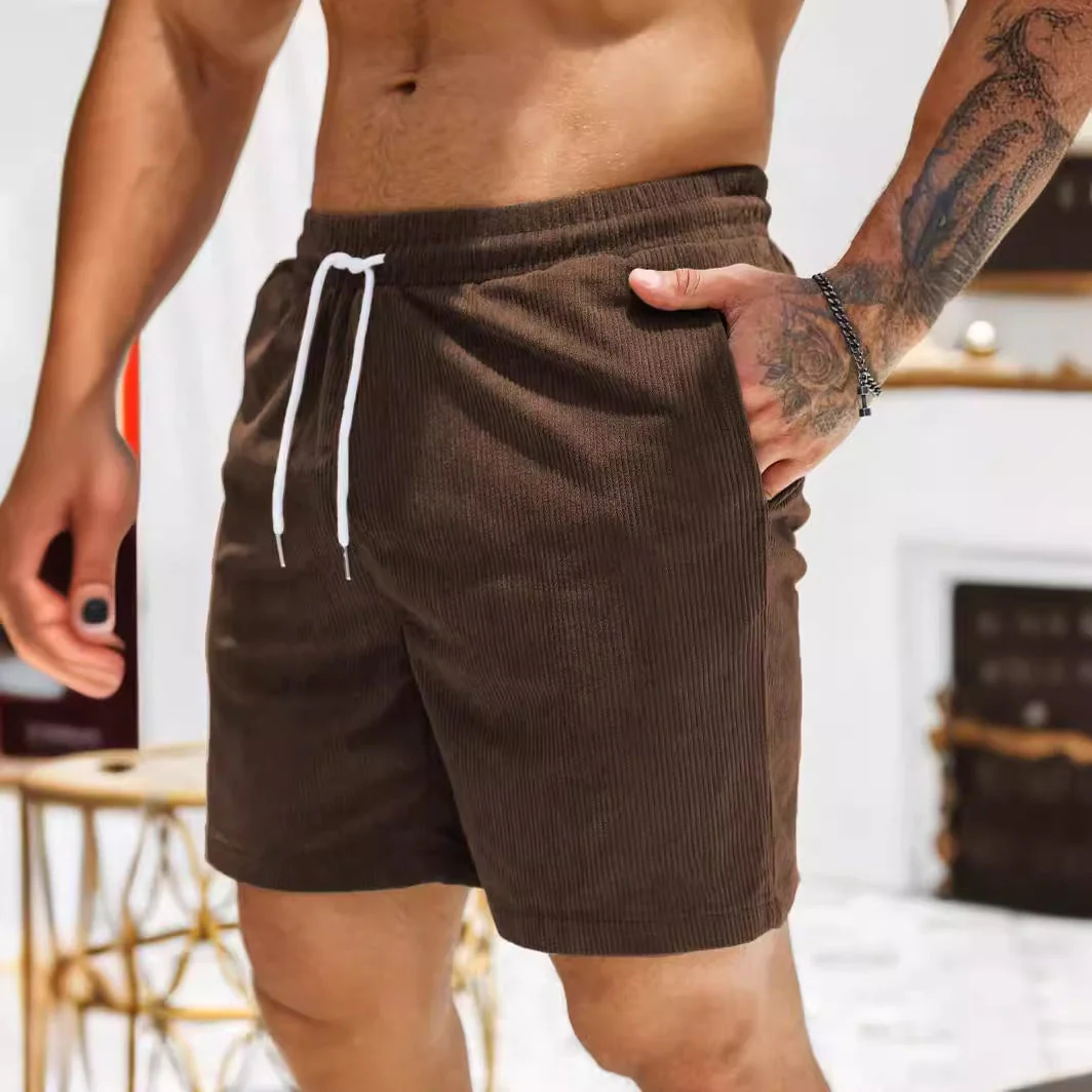 Men's Shorts – Corduroy – Relaxed Fit – Drawstring Waist – Casual Style - Image 3