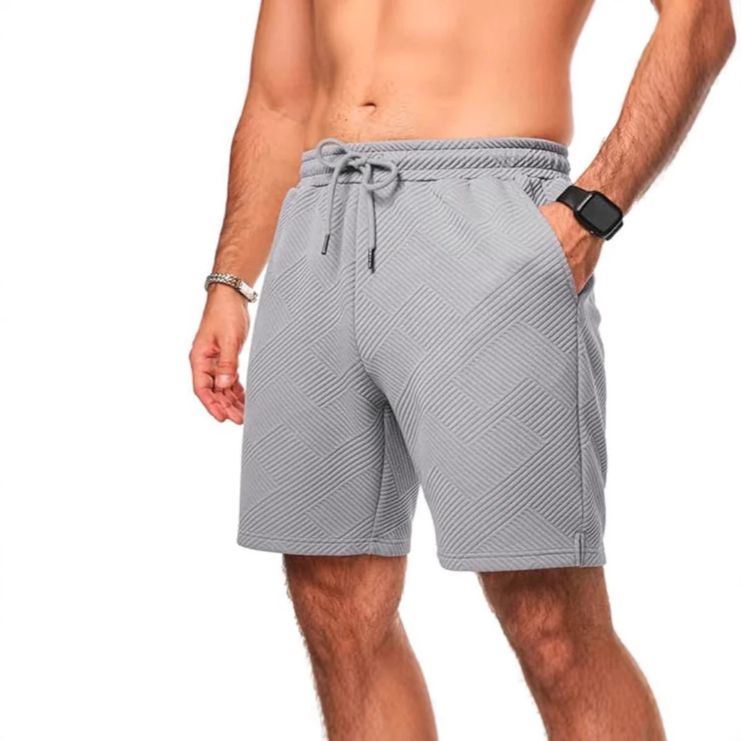 Men's Shorts – Loose Fit – Breathable Fabric – Zigzag Pattern – Drawstring Waist - Image 3