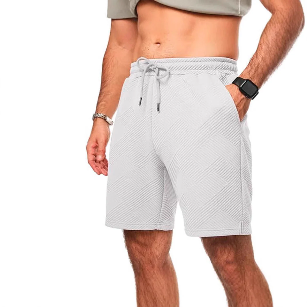 Men's Shorts – Loose Fit – Breathable Fabric – Zigzag Pattern – Drawstring Waist - Image 4