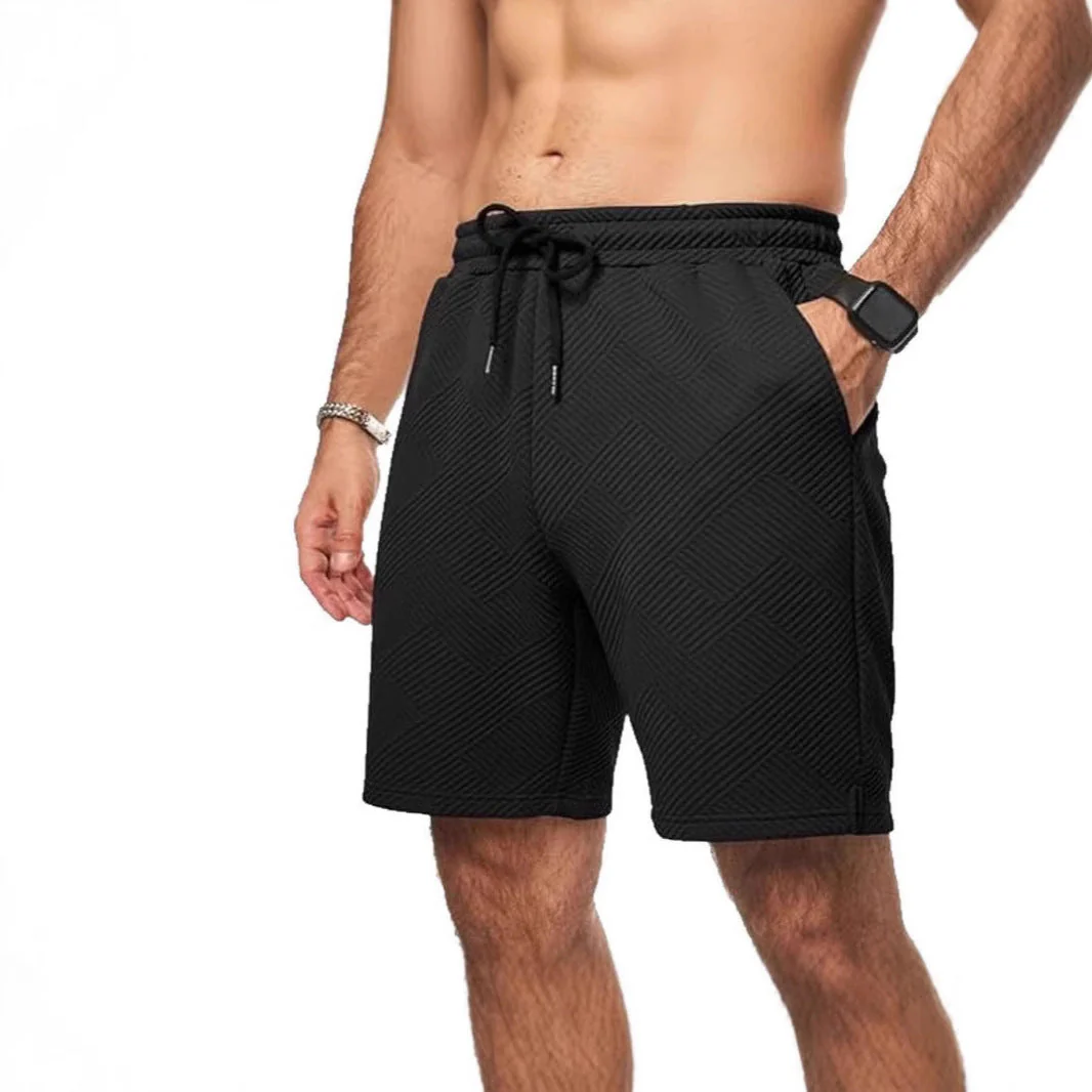 Men's Shorts – Loose Fit – Breathable Fabric – Zigzag Pattern – Drawstring Waist - Image 5