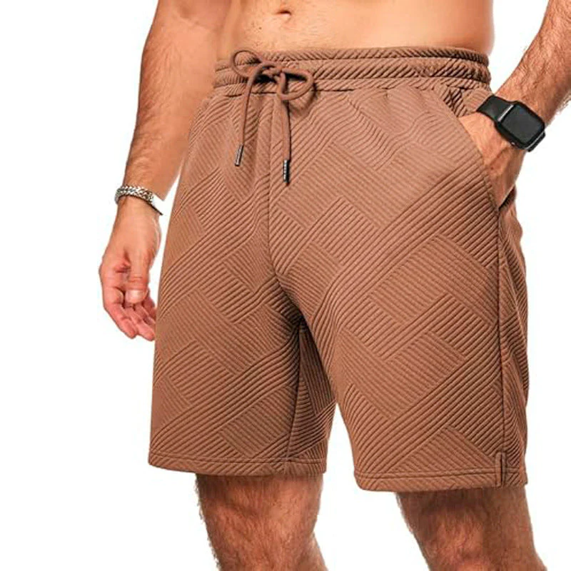 Men's Shorts – Loose Fit – Breathable Fabric – Zigzag Pattern – Drawstring Waist - Image 6