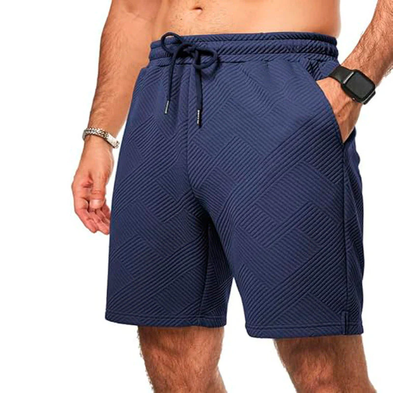 Men's Shorts – Loose Fit – Breathable Fabric – Zigzag Pattern – Drawstring Waist - Image 7
