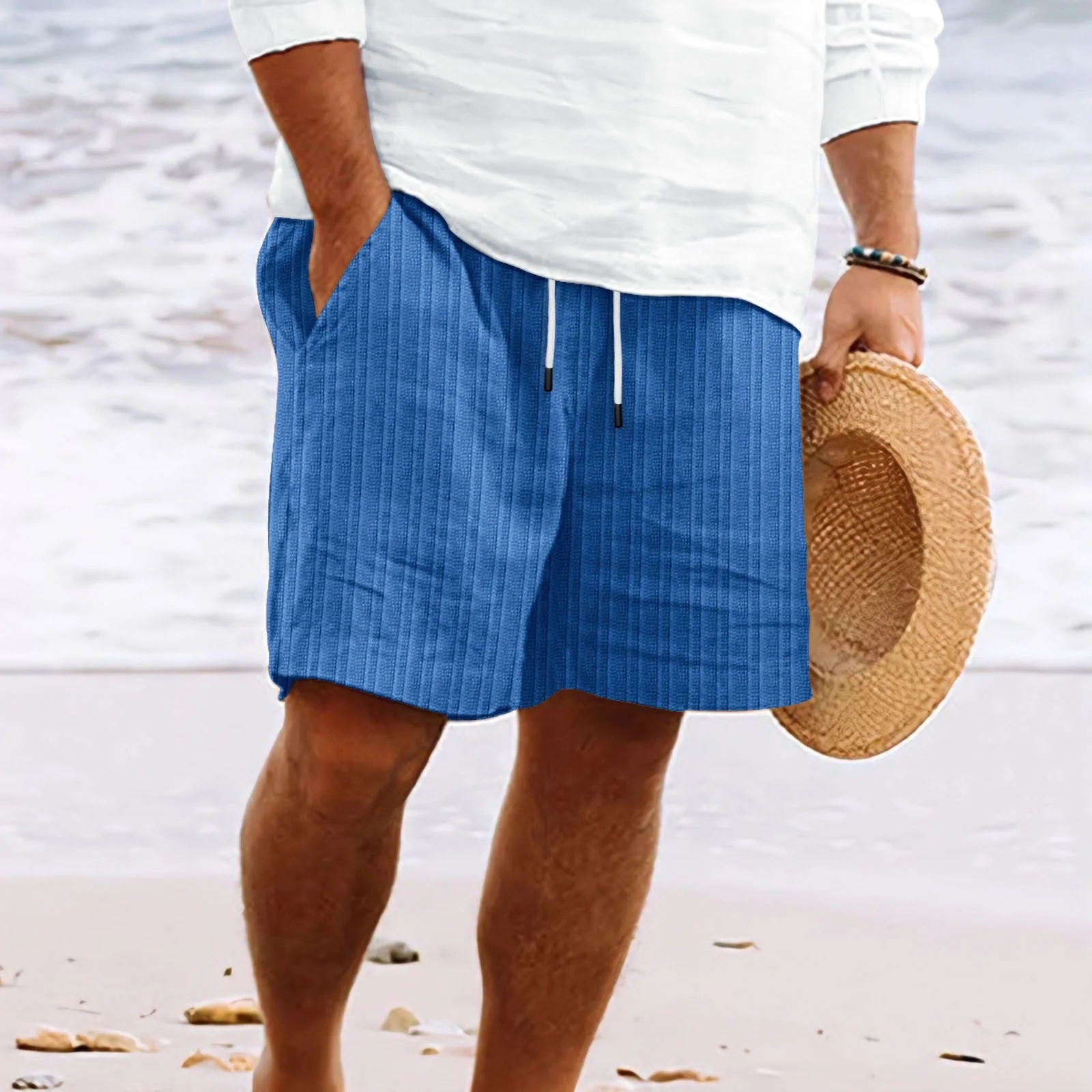 Men's Shorts – Relaxed Fit – Breathable Material – Drawstring – Multiple Pockets - Image 4