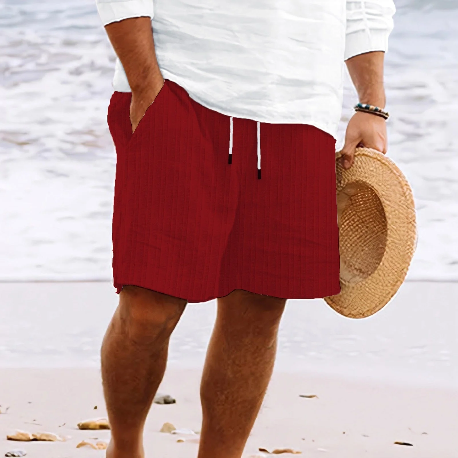 Men's Shorts – Relaxed Fit – Breathable Material – Drawstring – Multiple Pockets - Image 6