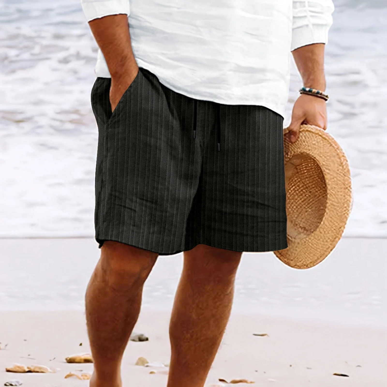 Men's Shorts – Relaxed Fit – Breathable Material – Drawstring – Multiple Pockets - Image 7