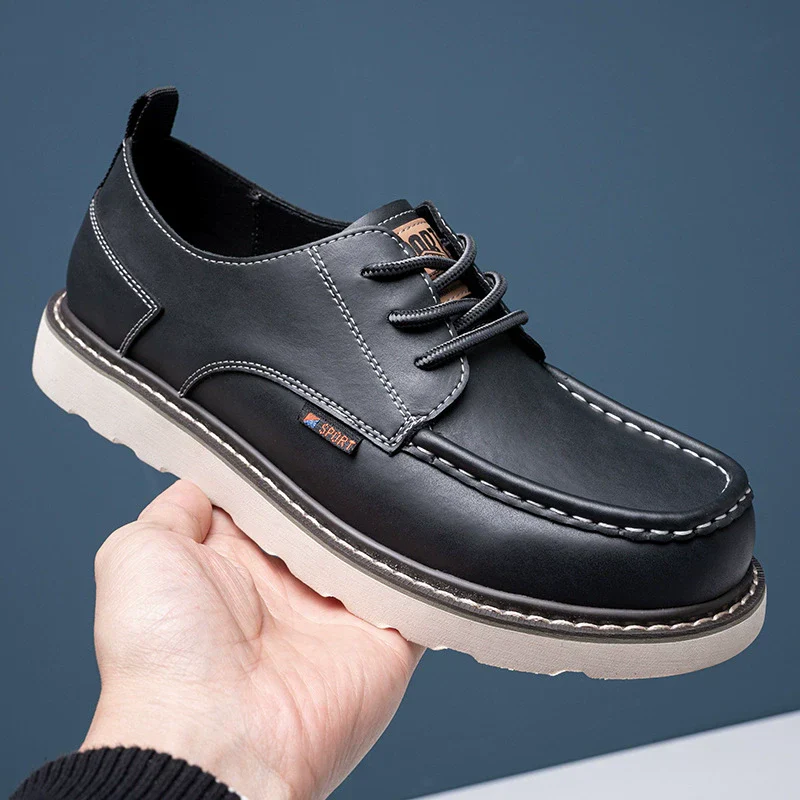 Men's Low Casual Shoes – Moc-Toe – Lace-Up – Sturdy Sole – Comfort Fit - Image 3