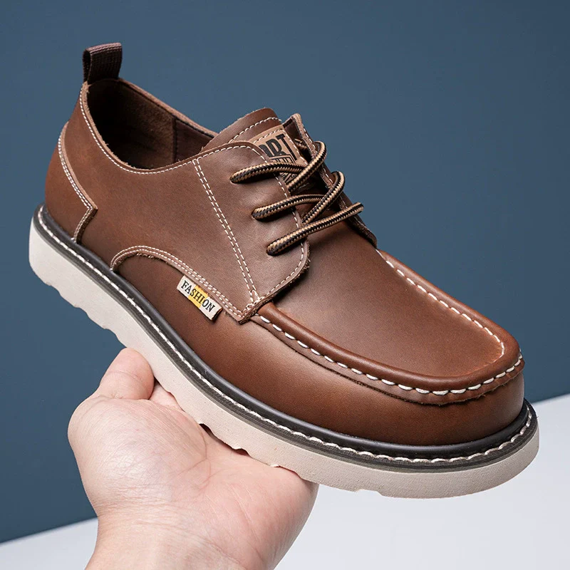 Men's Low Casual Shoes – Moc-Toe – Lace-Up – Sturdy Sole – Comfort Fit - Image 4