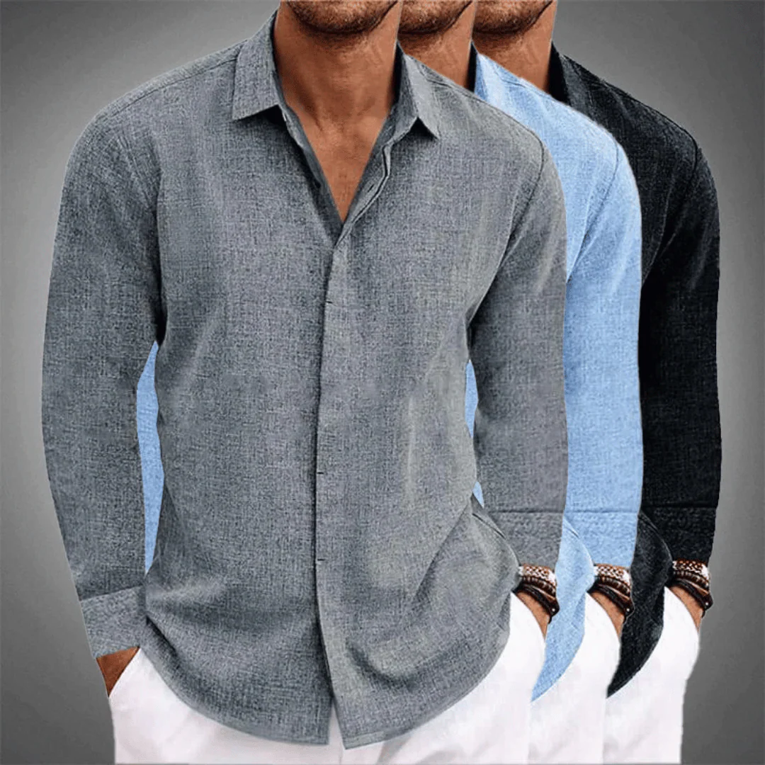 Men's Shirt - Breathable Linen - Regular Fit - Long Sleeves - Classic Model - Image 4