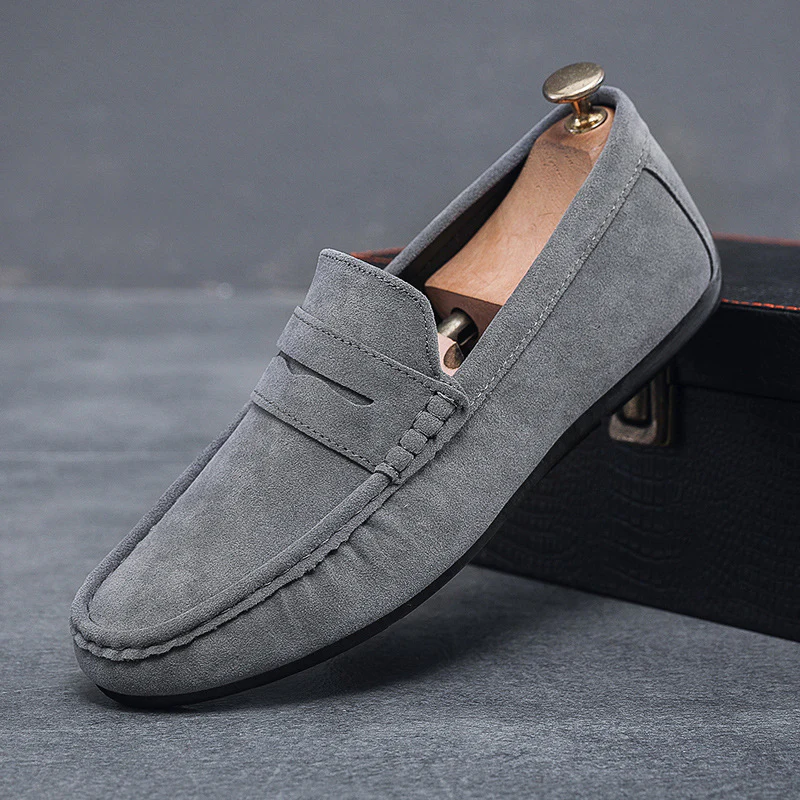 Men's Loafers – Suede Look – Moc Toe – Slip-On Model – Penny Strap – Anti-Slip Sole - Image 3
