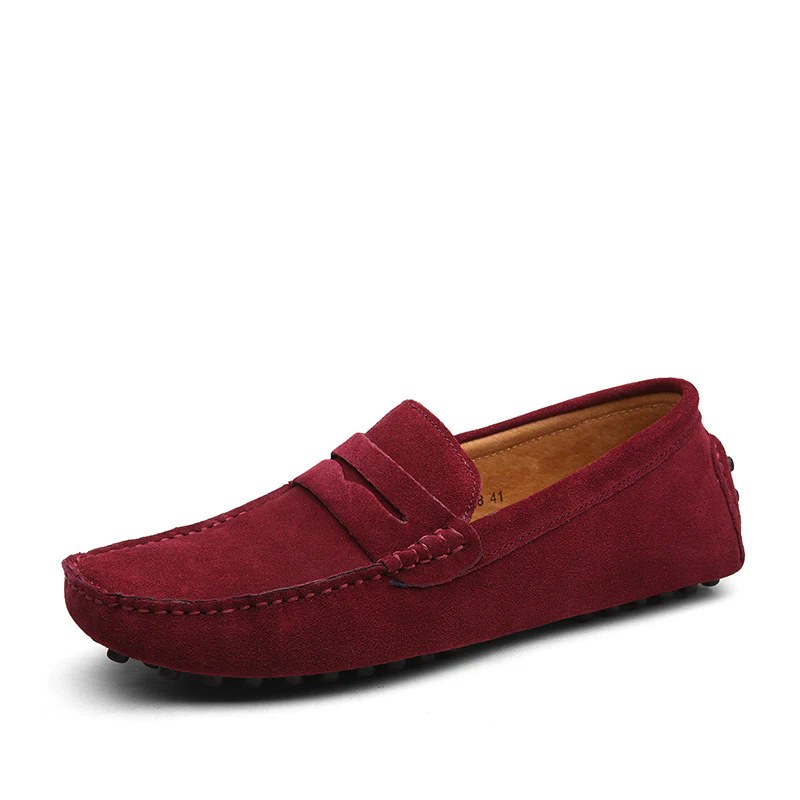Men's Loafers – Suede Look – Moc Toe – Slip-On Model – Penny Strap – Anti-Slip Sole - Image 4