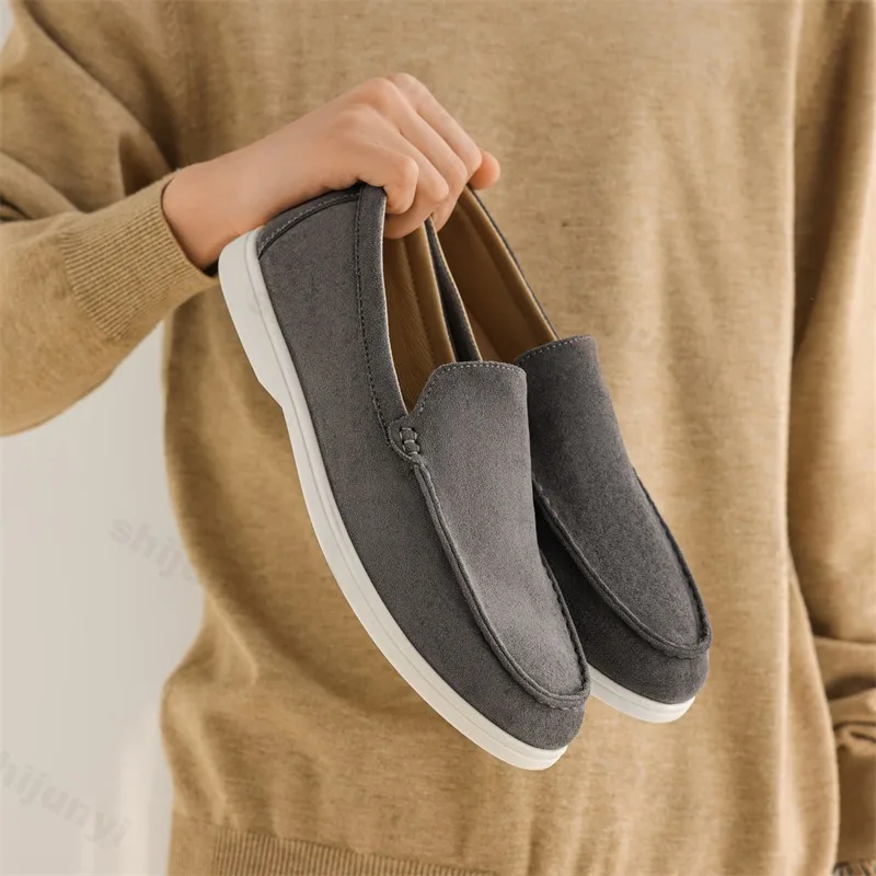 Men's loafers – Suede look – Slip-on – Comfort insole – Anti-slip sole - Image 3