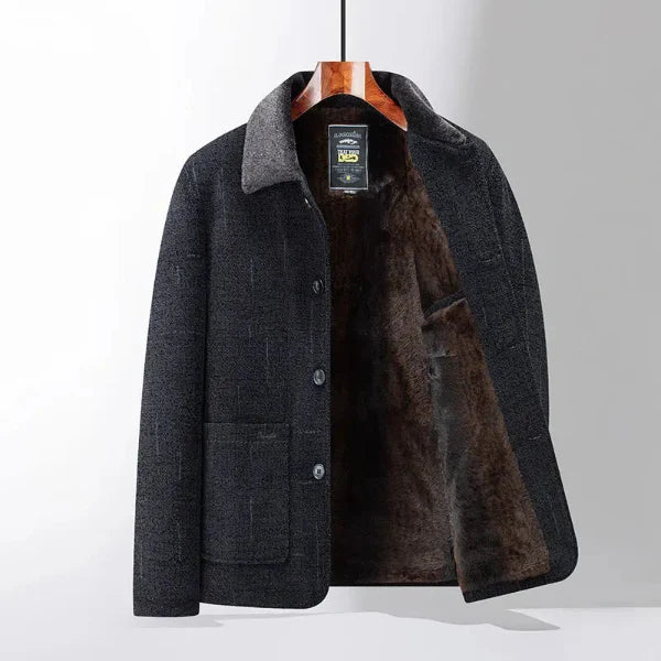 Men's Coat – Classic Fit – Wool – Midlength – Button Closure – Warm Lining - Image 2