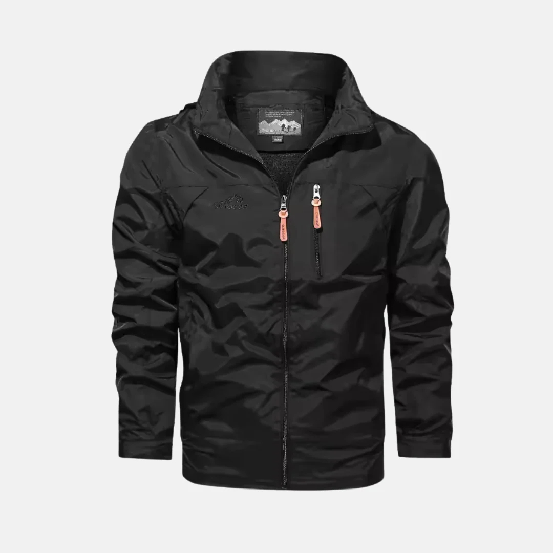 Men's Outdoor Jacket – Regular Fit – Water-Repellent – Lightweight – High Collar