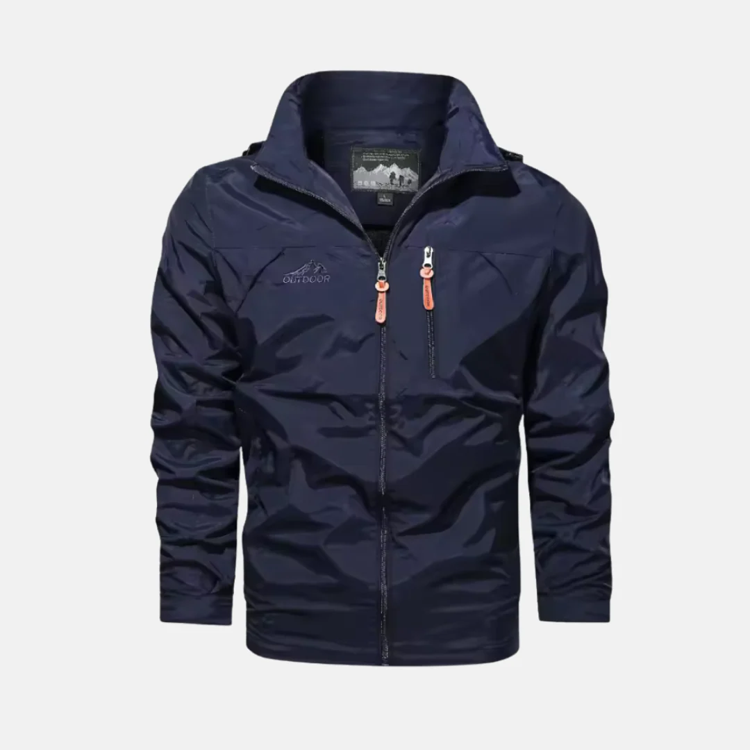 Men's Outdoor Jacket – Regular Fit – Water-Repellent – Lightweight – High Collar - Image 2