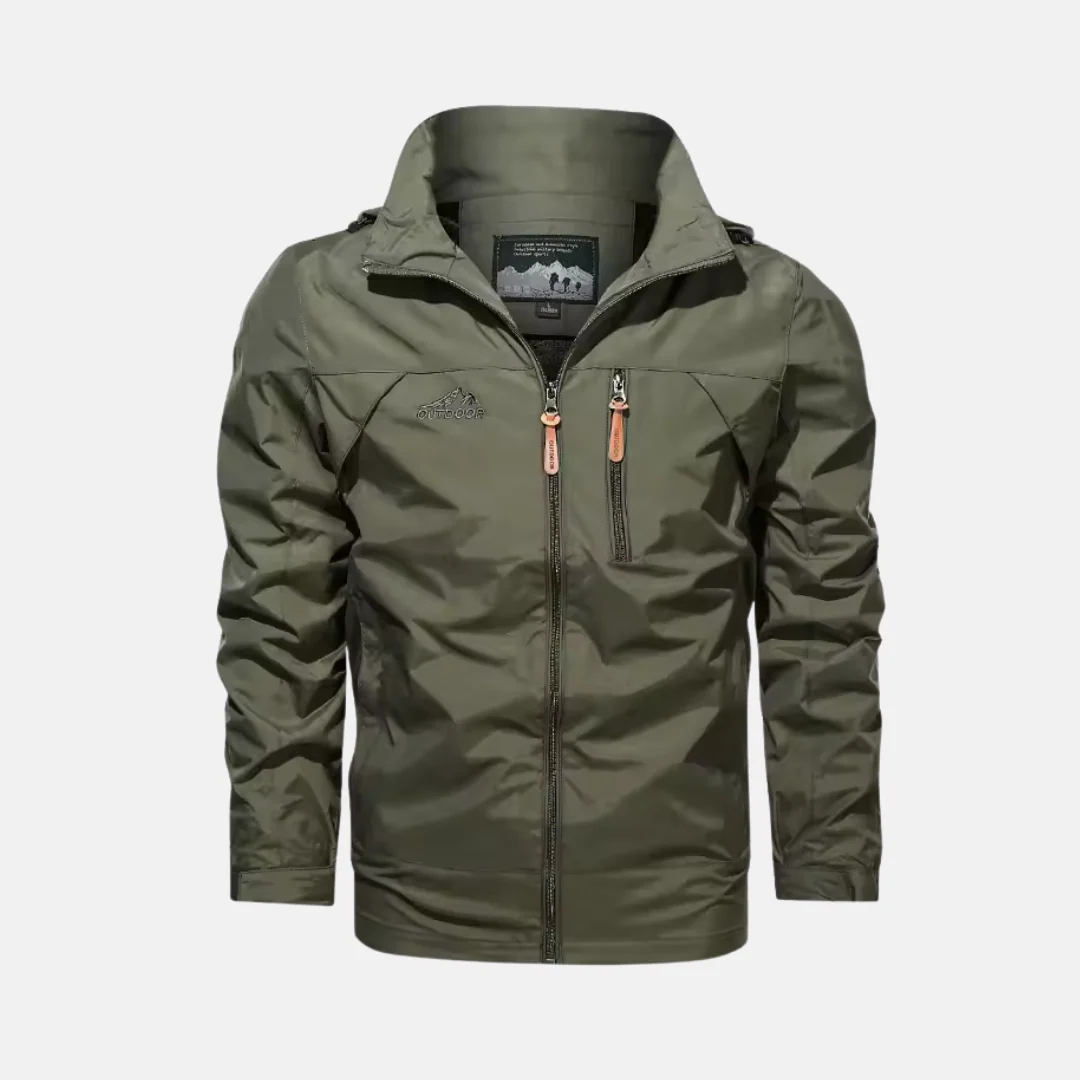 Men's Outdoor Jacket – Regular Fit – Water-Repellent – Lightweight – High Collar - Image 3