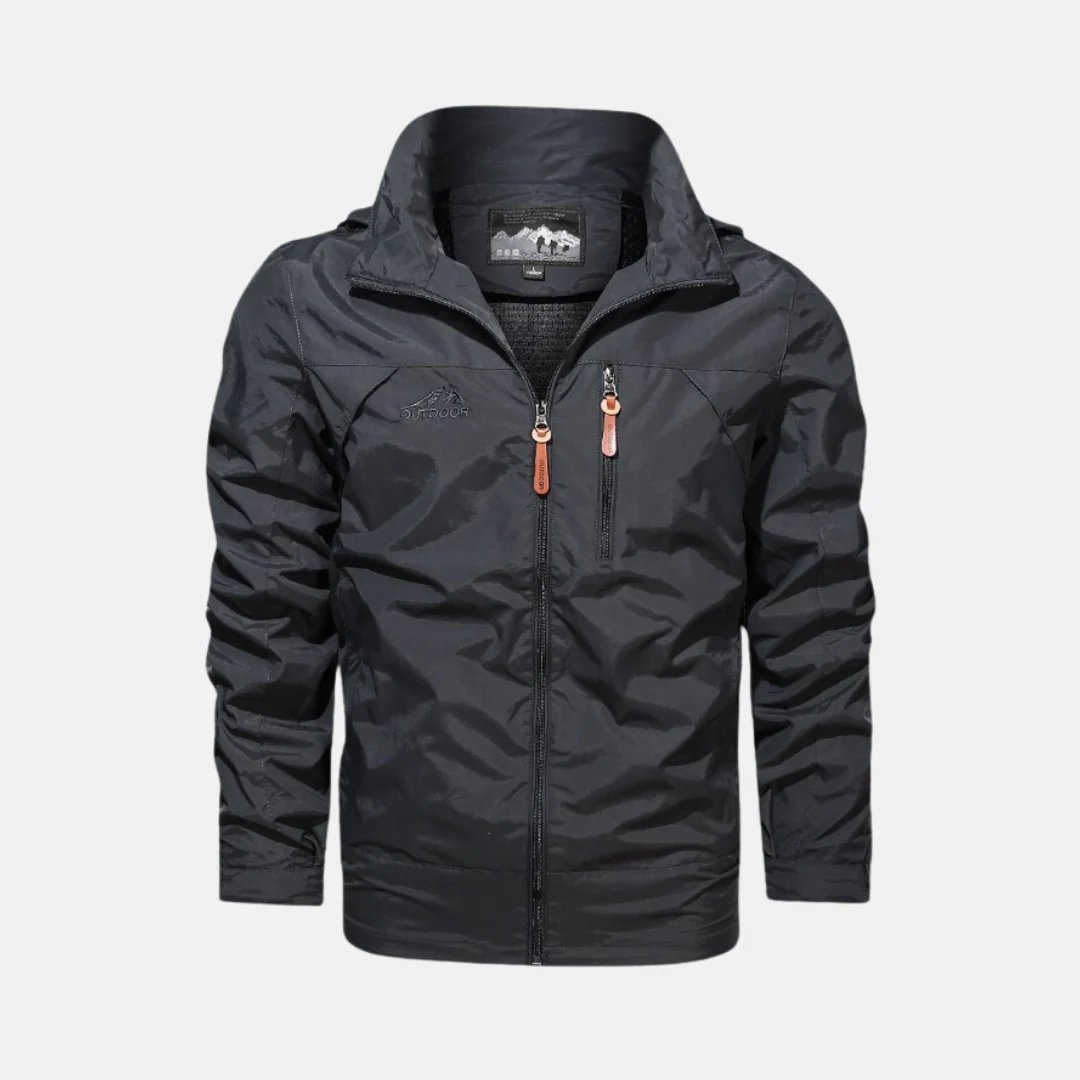 Men's Outdoor Jacket – Regular Fit – Water-Repellent – Lightweight – High Collar - Image 4