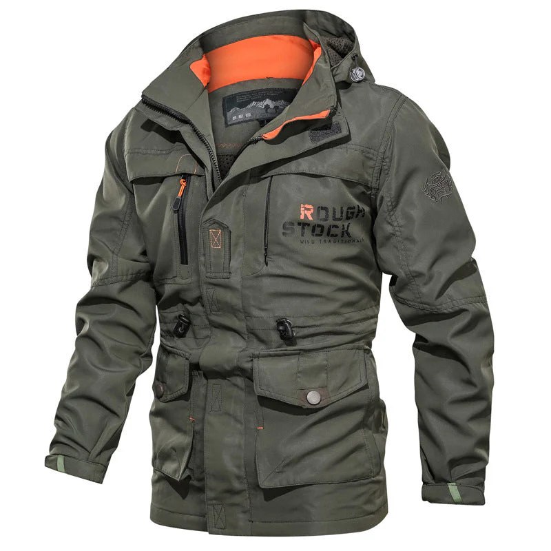 Men's Outdoor Jacket – Water-Repellent – Relaxed Fit – Hood – Many Storage Pockets - Image 2