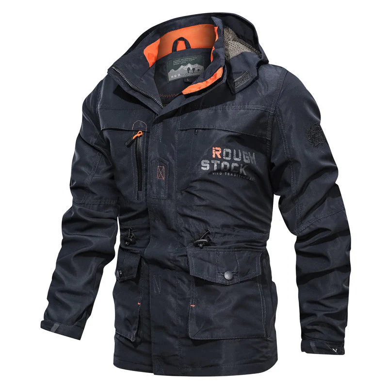 Men's Outdoor Jacket – Water-Repellent – Relaxed Fit – Hood – Many Storage Pockets - Image 3
