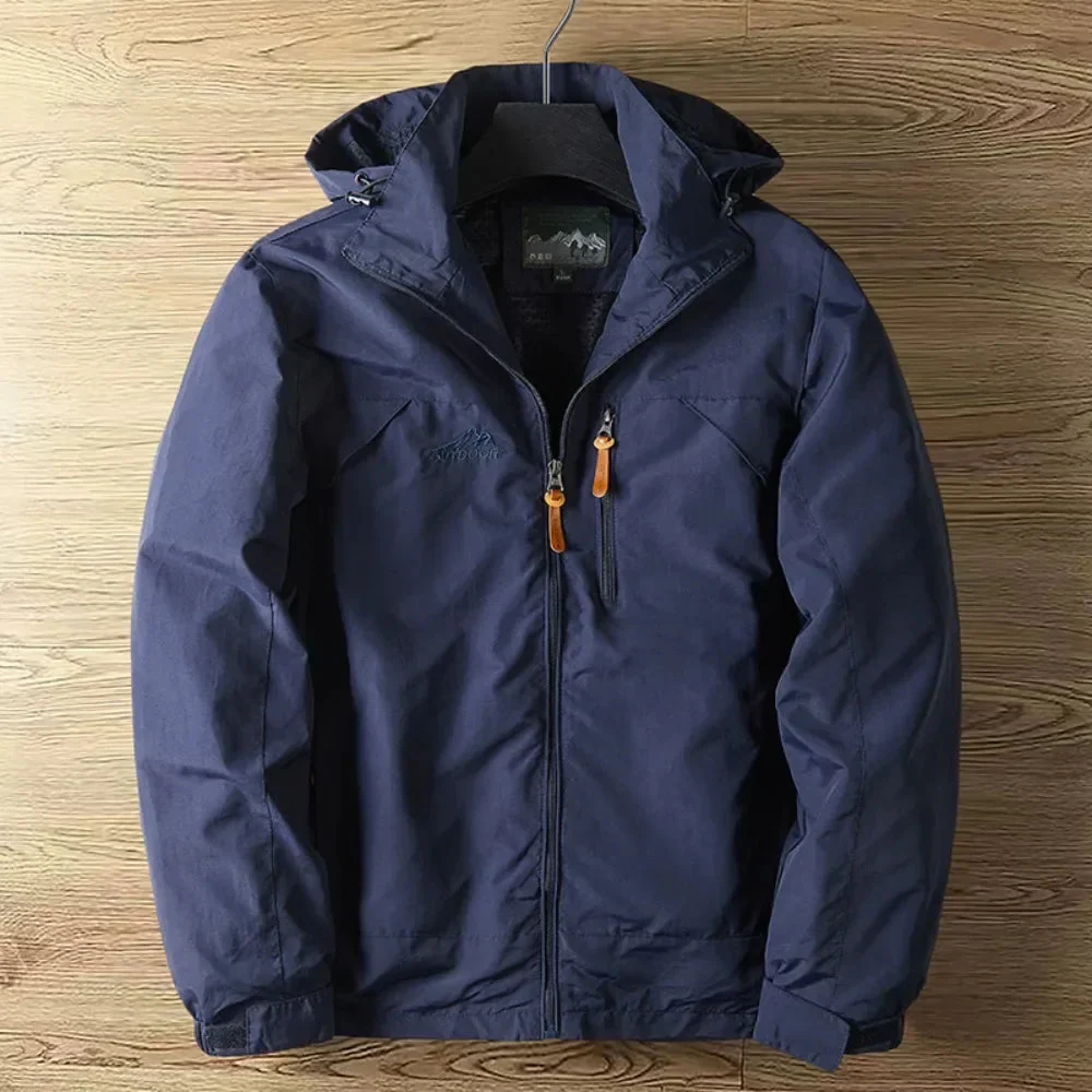 Men's Outdoor Jacket – Waterproof Breathable – Regular Fit – With Hood and Zipper - Image 2