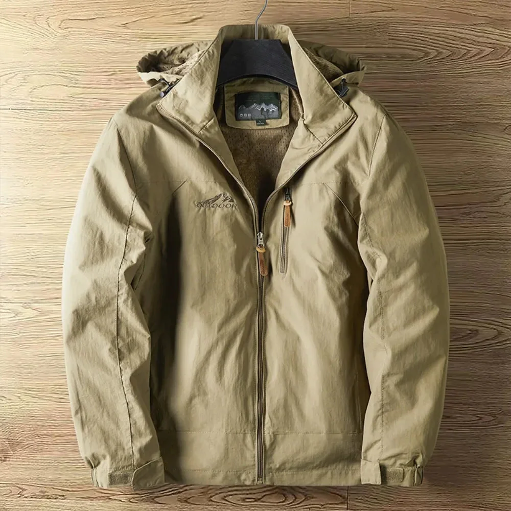 Men's Outdoor Jacket – Waterproof Breathable – Regular Fit – With Hood and Zipper - Image 5