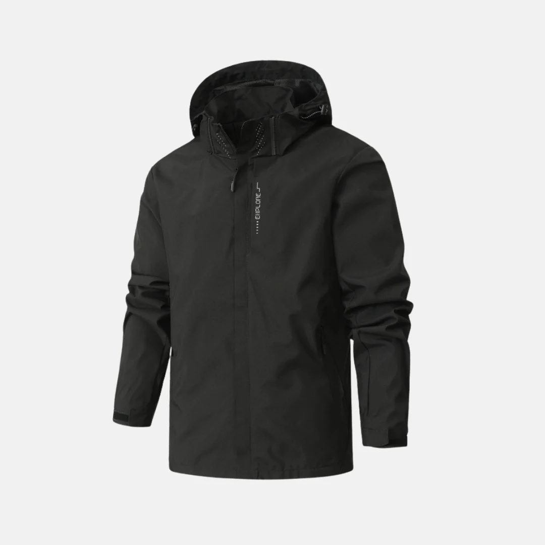 Men's Outdoor Jacket – Weather-Resistant – Regular Fit – Adjustable Hood and Cuffs – Zipper Closure - Image 2