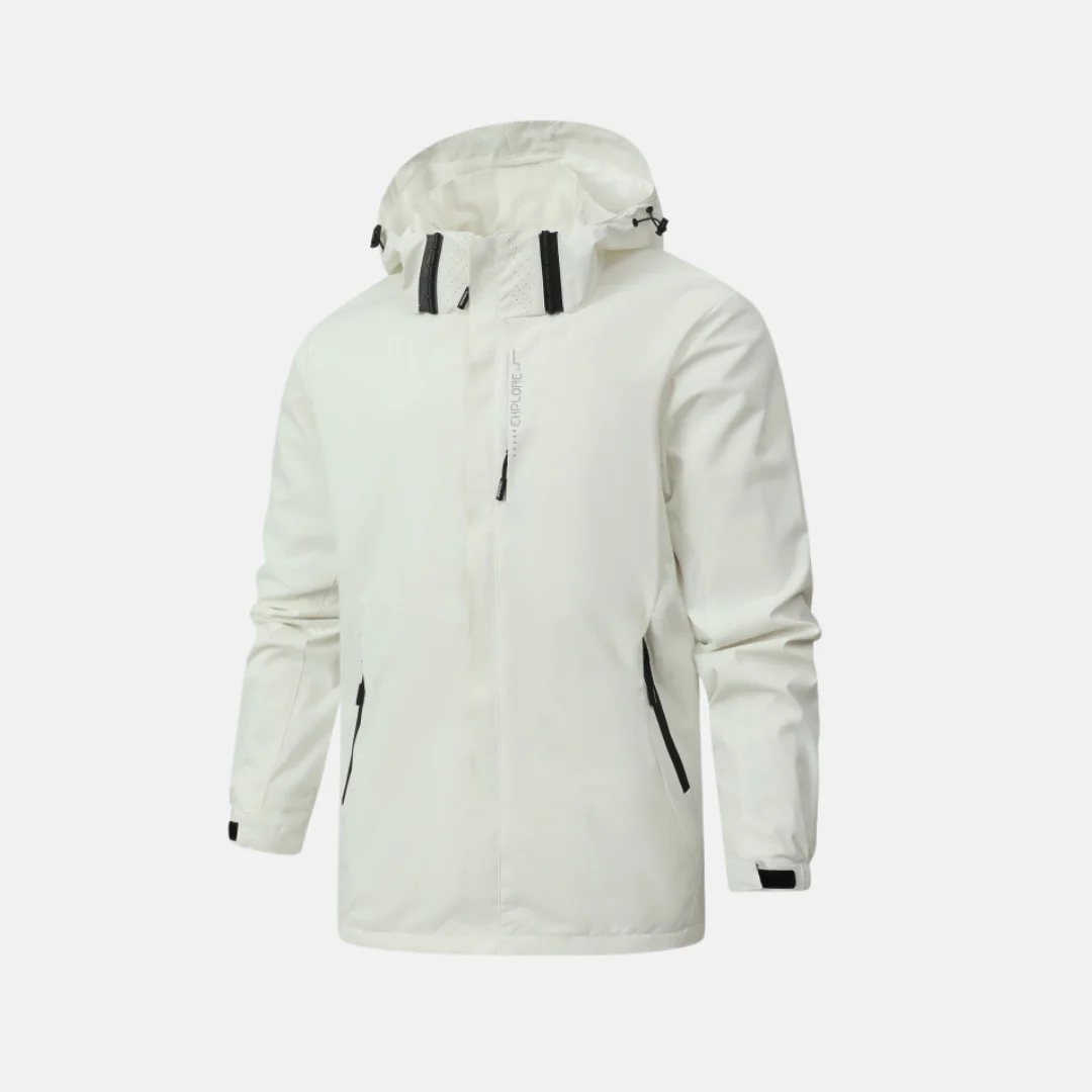Men's Outdoor Jacket – Weather-Resistant – Regular Fit – Adjustable Hood and Cuffs – Zipper Closure - Image 3