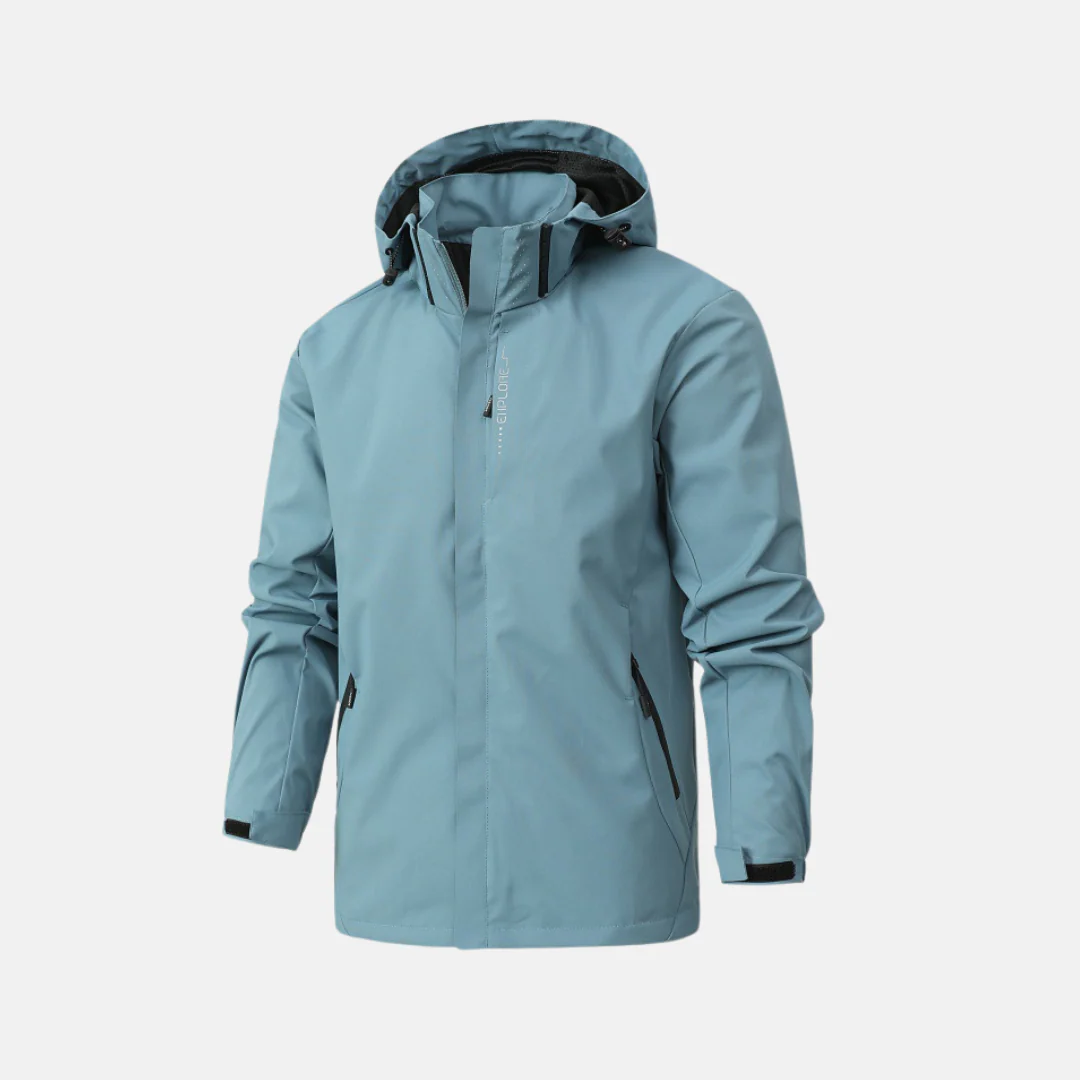 Men's Outdoor Jacket – Weather-Resistant – Regular Fit – Adjustable Hood and Cuffs – Zipper Closure - Image 5