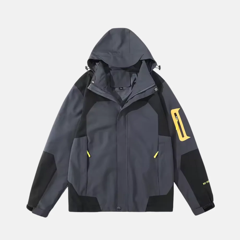Men's Outdoor Jacket – Windproof Water-Repellent – Regular Fit – Adjustable Hood – Zippered Pockets - Image 5