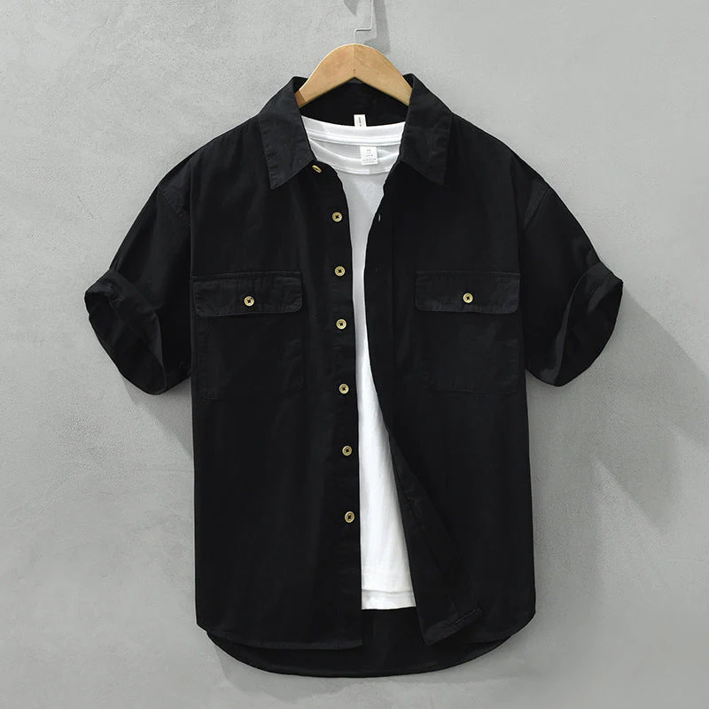 Men's Shirt – Cotton – Relaxed Fit – Short Sleeve – Workwear Style - Image 3