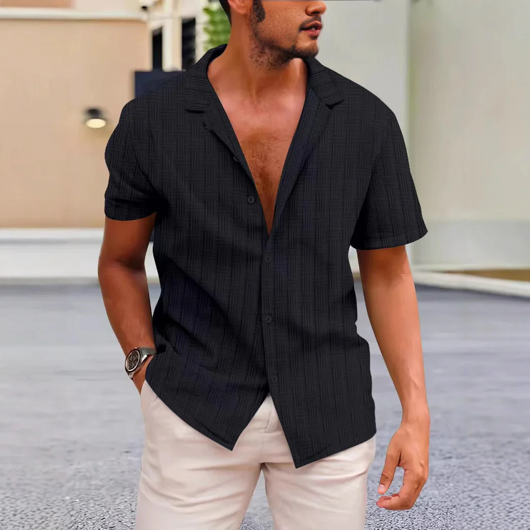 Men's Shirt Short Sleeve – Classic Fit – Breathable – Casual Button Closure - Image 2