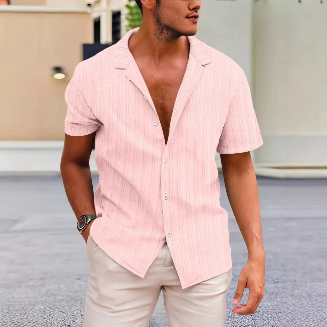 Men's Shirt Short Sleeve – Classic Fit – Breathable – Casual Button Closure - Image 3