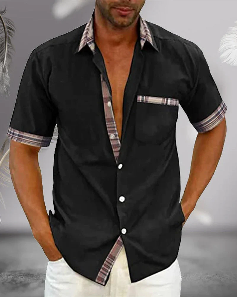 Men's Shirt Short Sleeve – Regular Fit – Breathable – Casual with Checked Finish - Image 2