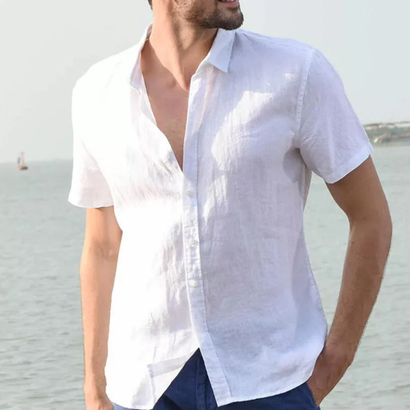 Men's Short Sleeve Shirt – Relaxed Fit – Breathable – Casual Button Style - Image 2