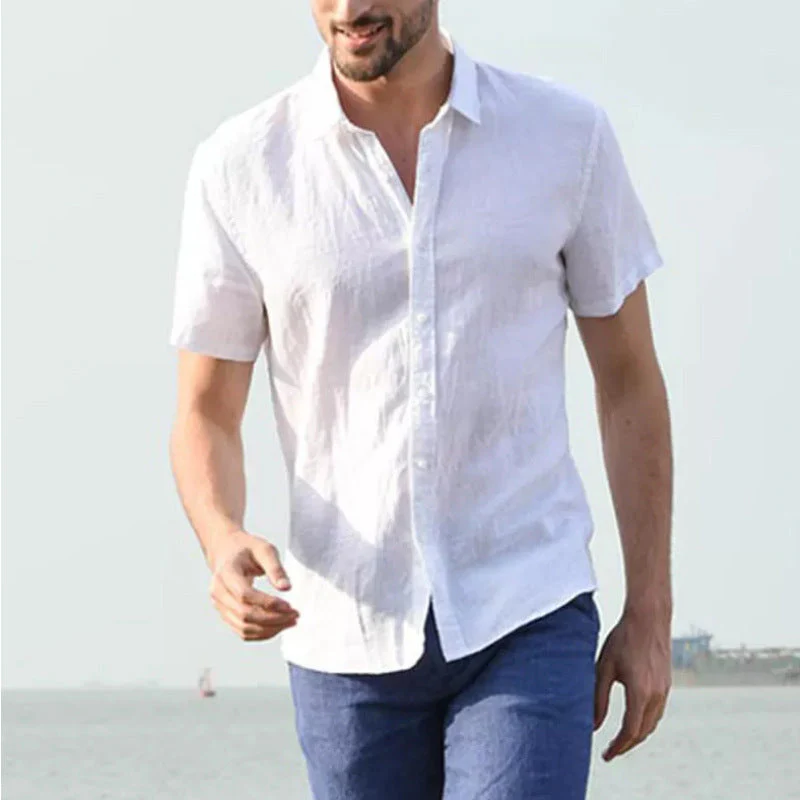 Men's Short Sleeve Shirt – Relaxed Fit – Breathable – Casual Button Style - Image 3