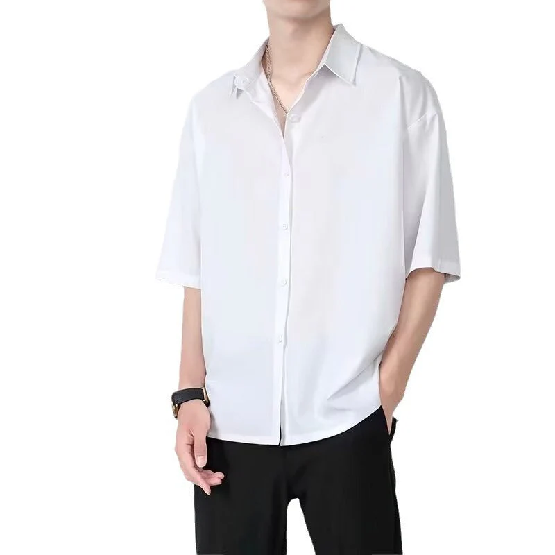 Men's Short Sleeve Shirt – Relaxed Fit – Breathable Cotton – Casual Button Closure - Image 5