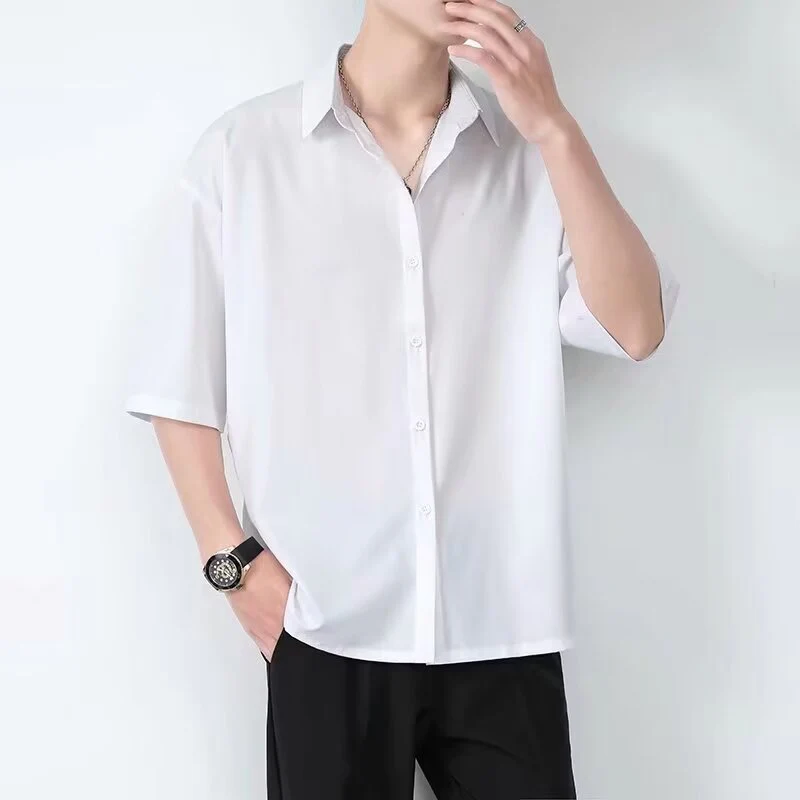 Men's Short Sleeve Shirt – Relaxed Fit – Breathable Cotton – Casual Button Closure - Image 6