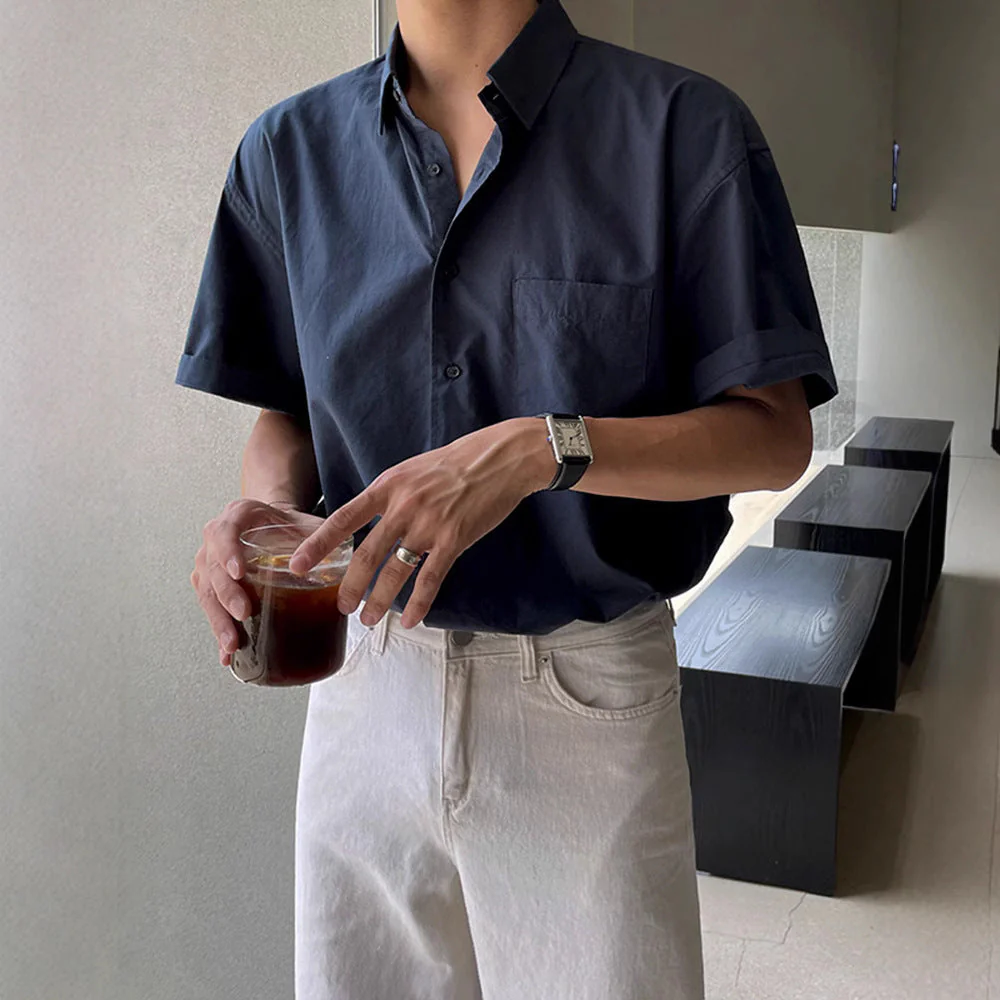 Men's Short Sleeve Shirt – Relaxed Fit – Cotton – Casual Button-Down With Chest Pocket - Image 4