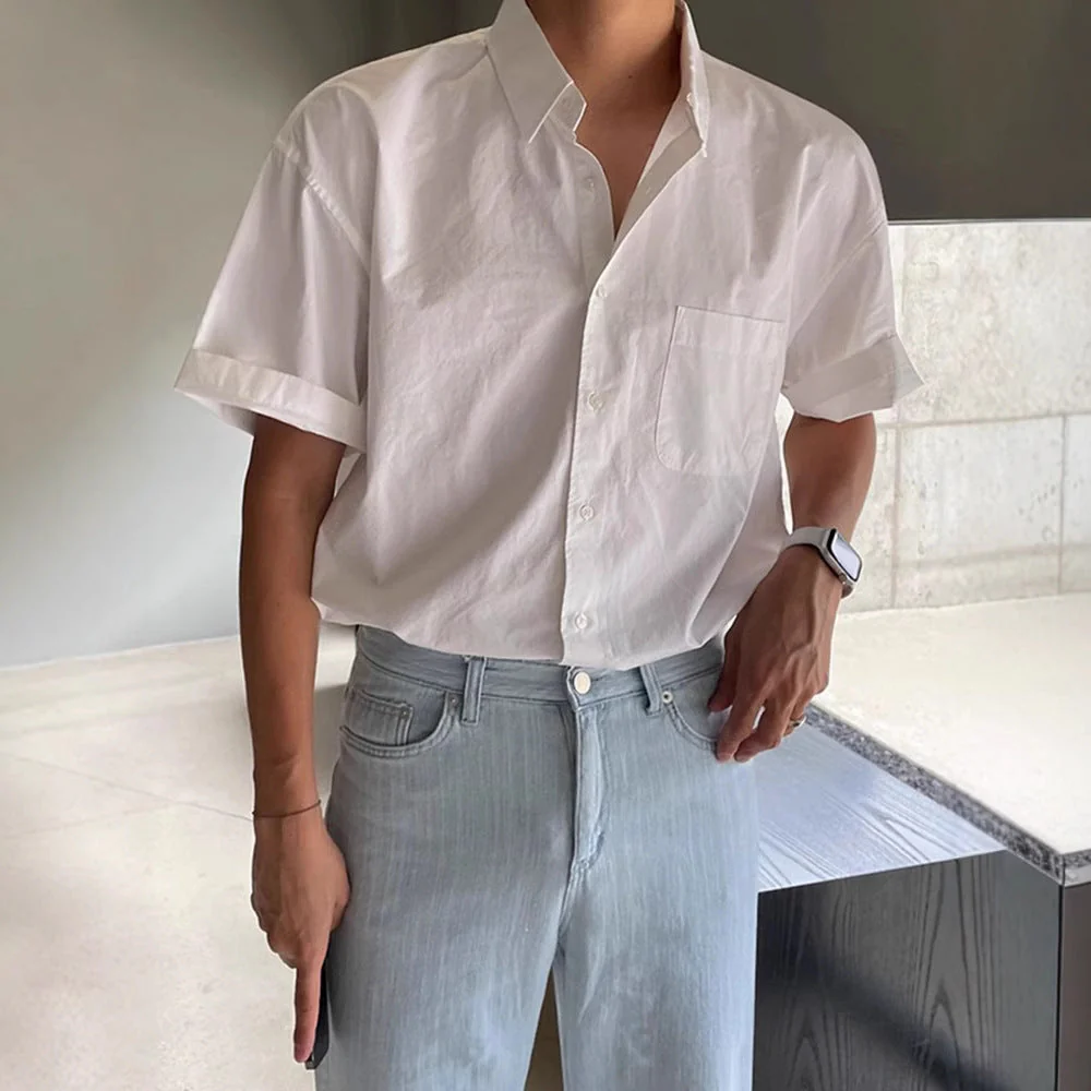 Men's Short Sleeve Shirt – Relaxed Fit – Cotton – Casual Button-Down With Chest Pocket - Image 5