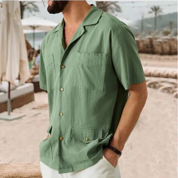 Men's Shirt Short Sleeve – Relaxed Fit – Breathable – Notch Collar – 4 Pockets - Image 5