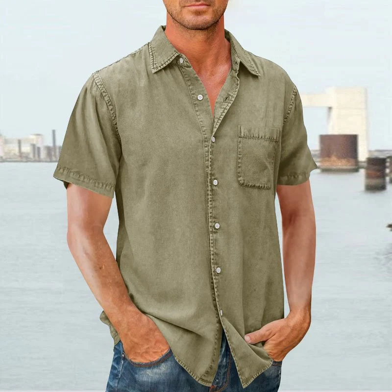 Men's Shirt with Short Sleeves – Relaxed Fit – Breathable Fabric – Casual Collar - Image 2
