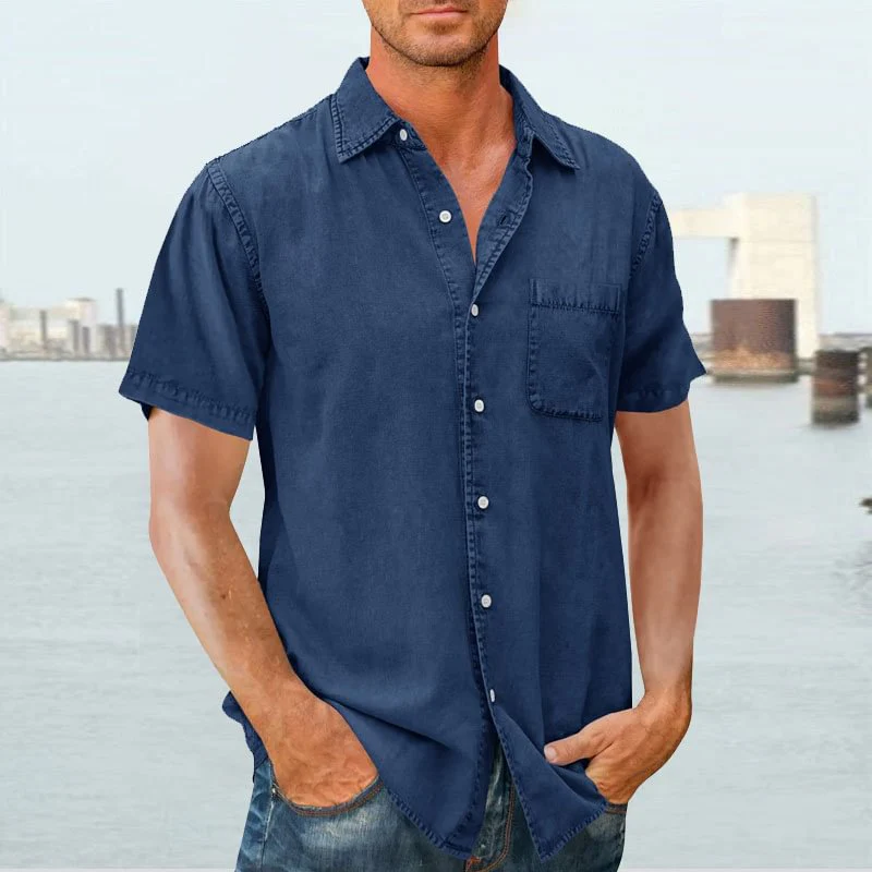 Men's Shirt with Short Sleeves – Relaxed Fit – Breathable Fabric – Casual Collar - Image 3