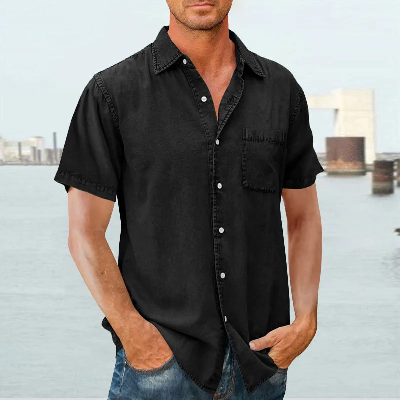 Men's Shirt with Short Sleeves – Relaxed Fit – Breathable Fabric – Casual Collar - Image 4