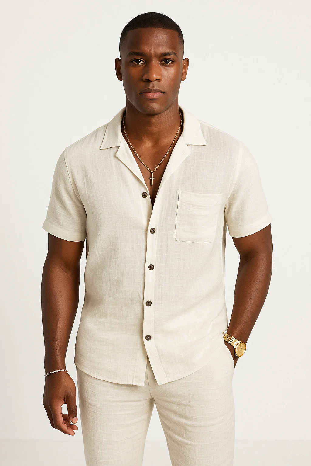 Men's Shirt – Relaxed Fit – Breathable Material – Short Sleeve Casual Style - Image 2