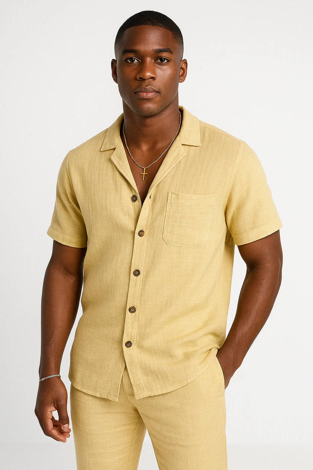 Men's Shirt – Relaxed Fit – Breathable Material – Short Sleeve Casual Style - Image 3