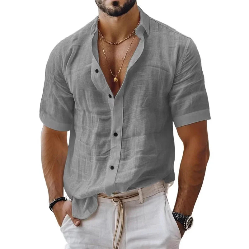Men's Shirt – Relaxed Fit – Breathable Material – Short Sleeves – Chest Pocket - Image 2