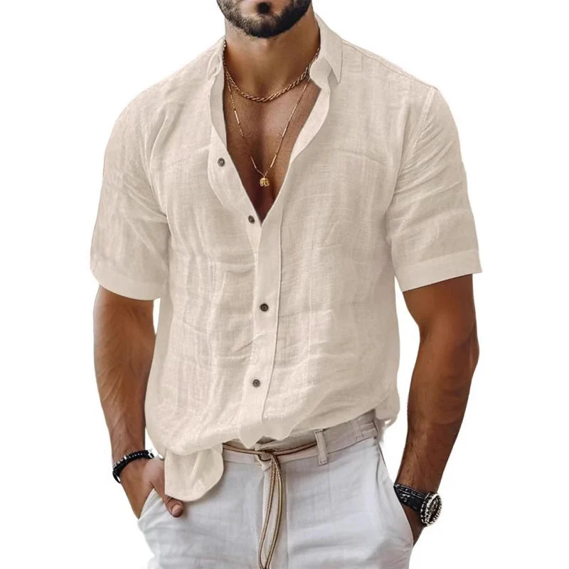 Men's Shirt – Relaxed Fit – Breathable Material – Short Sleeves – Chest Pocket - Image 4